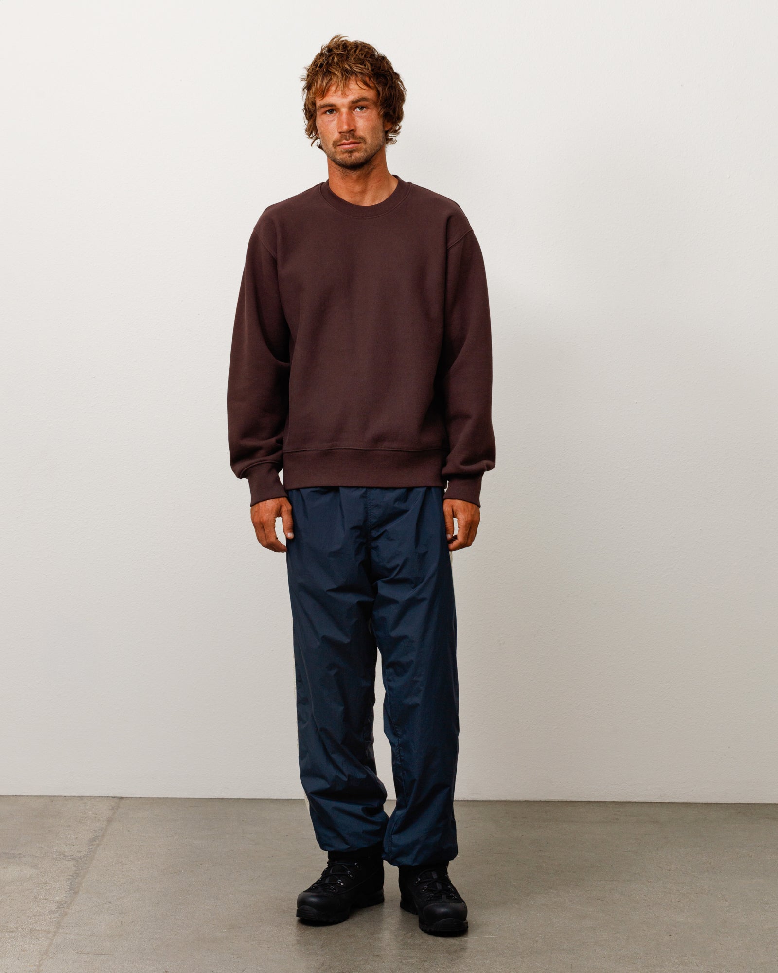 Stussy Sweats Fleece Crew felpa marrone taglia M cotone 530gsm
