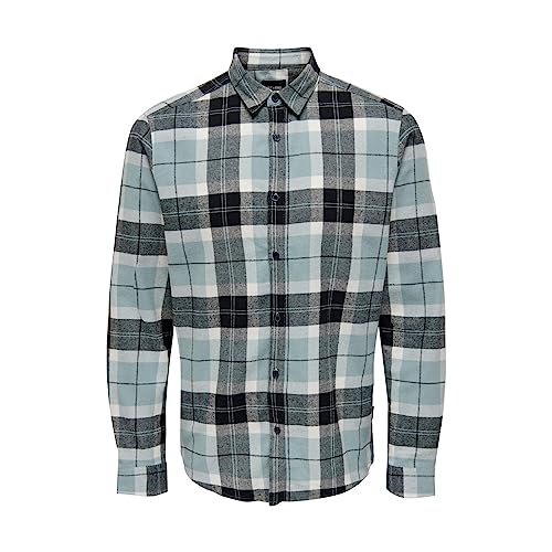 ONLY & SONS Atir Camicia Quadri Uomo S Burro Slim
