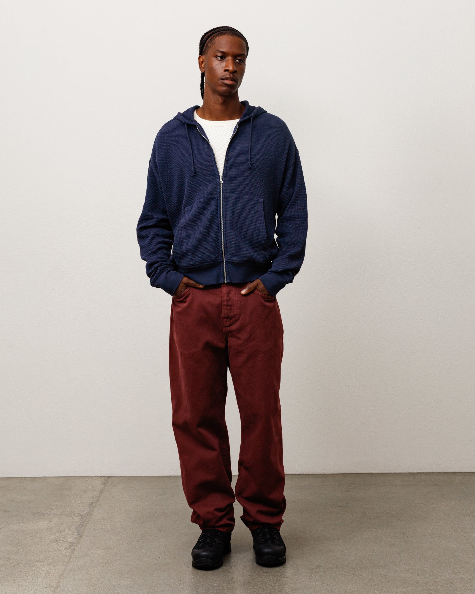 Stussy Lightweight Thermal Hoodie felpa cappuccio Navy
