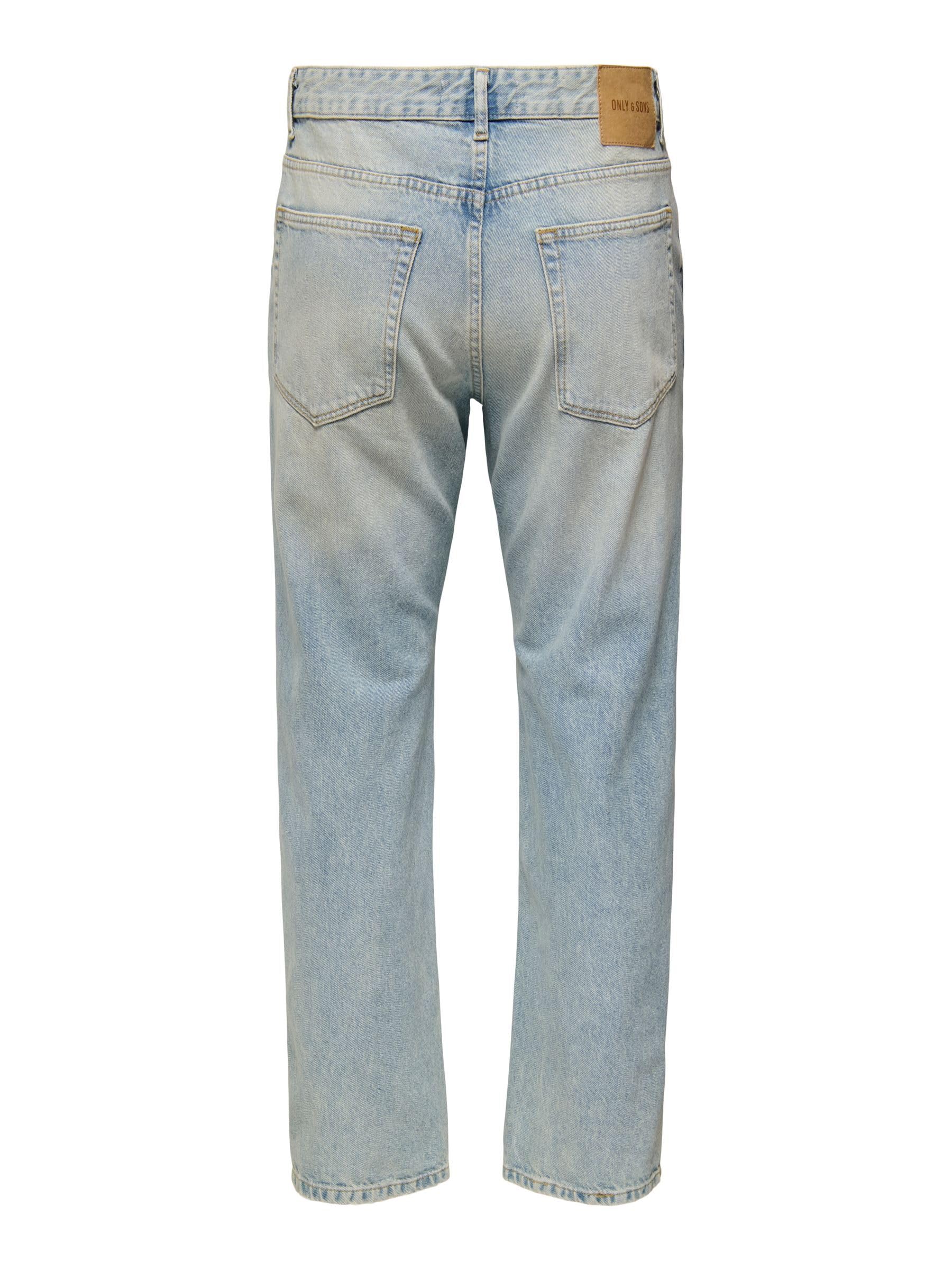 Only & Sons Onsedge Straight Box Jeans Uomo Media Blu Denim