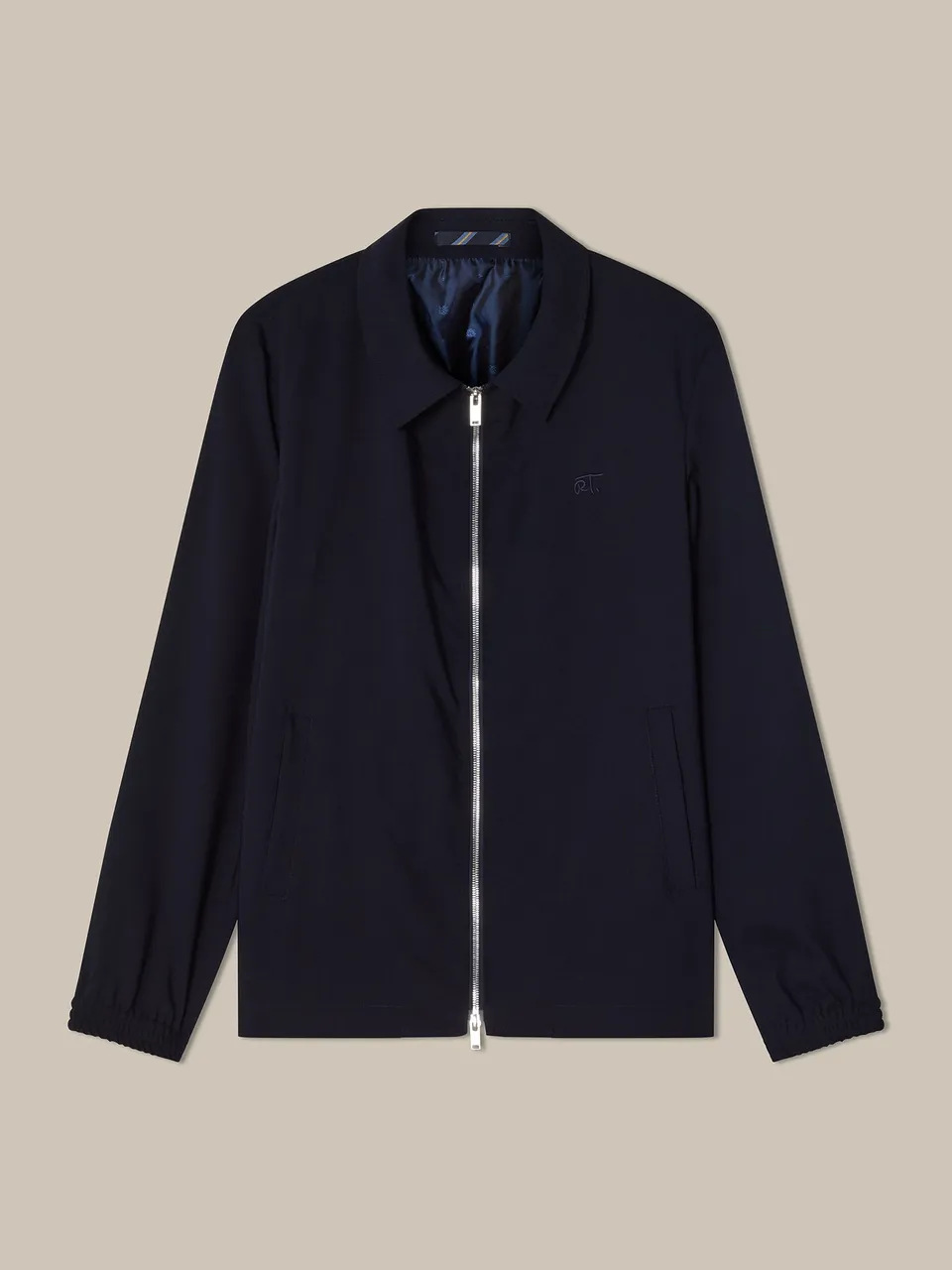 Robert Talbott Stewart giacca lana tecnica blu navy
