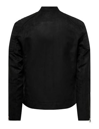 ONLY & SONS Onsgus Racer Giacca Finta Pelle Nera