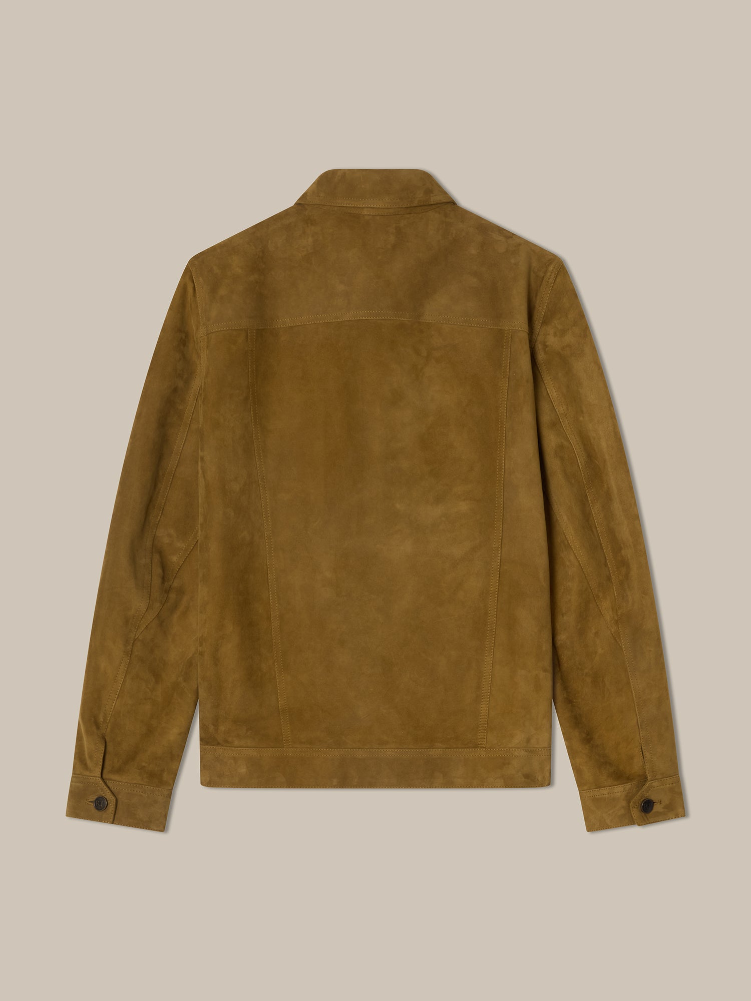 Robert Talbott Elliott giacca trucker camoscio camel