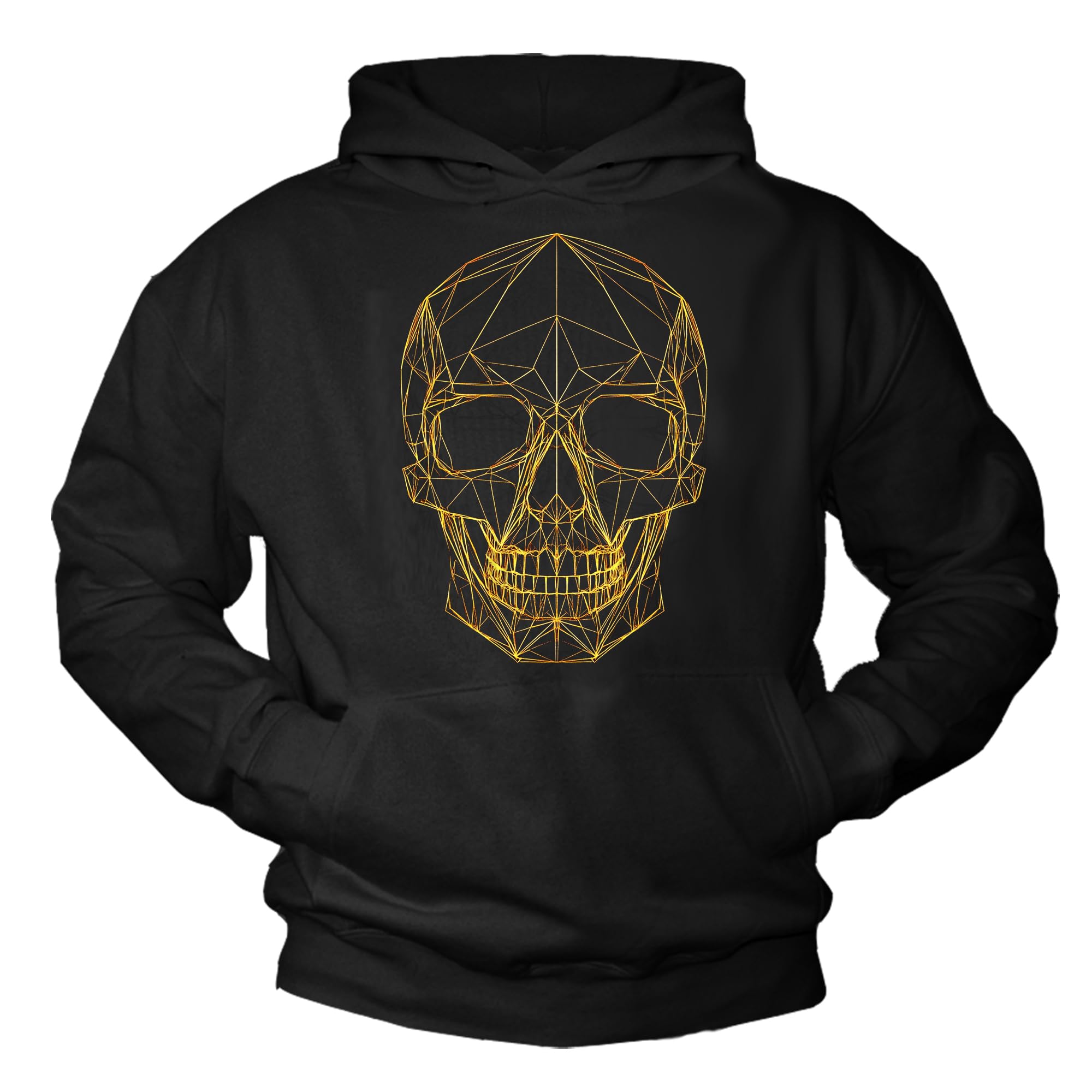 MAKAYA Teschio Skull felpa con cappuccio uomo taglia S cotone
