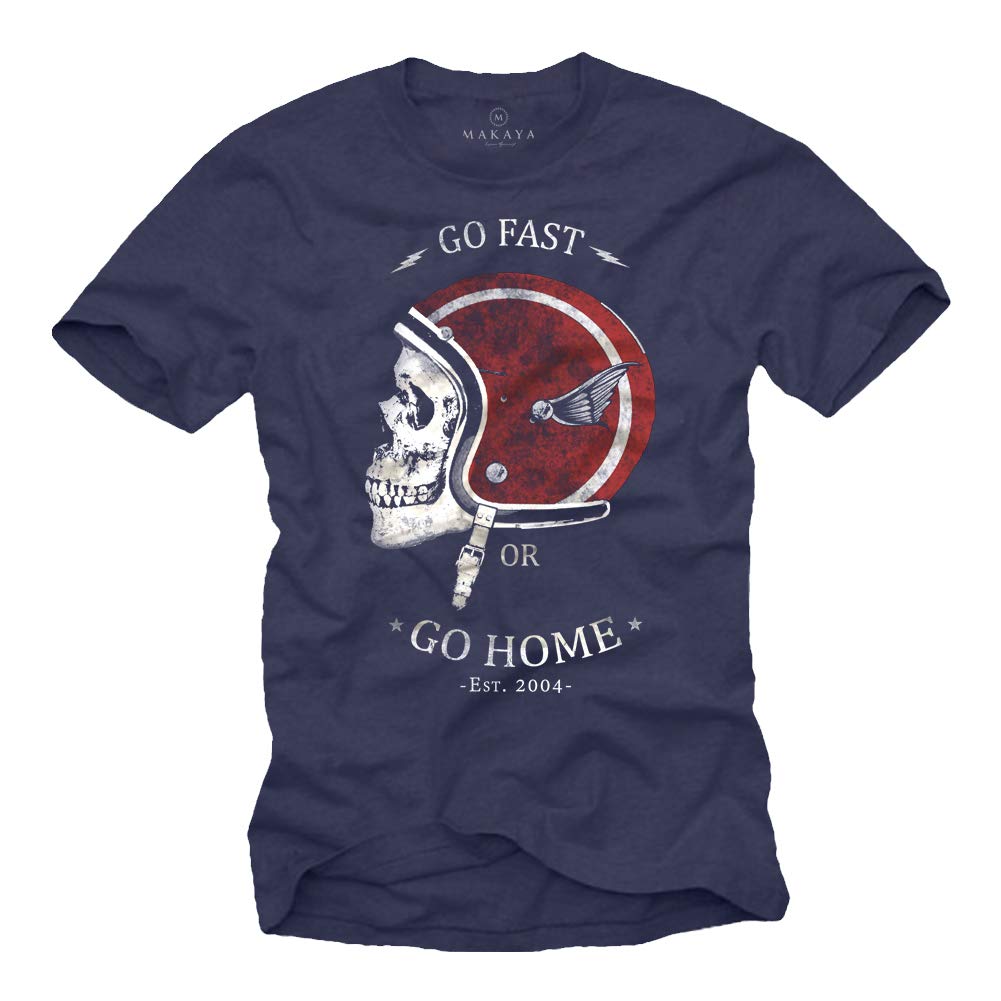 MAKAYA Go Fast OR Go Home T-Shirt Uomo Nero Cotone