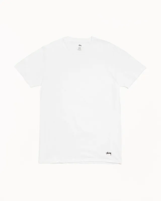 Stussy Undershirts 3 Pack T-Shirt White cotone 165gsm