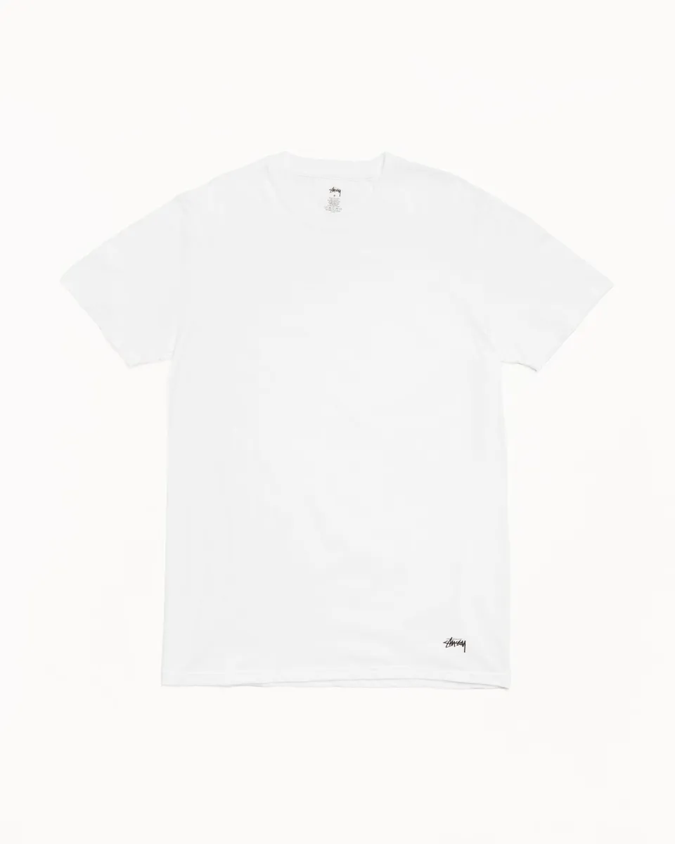Stussy Undershirts 3 Pack T-Shirt White cotone 165gsm
