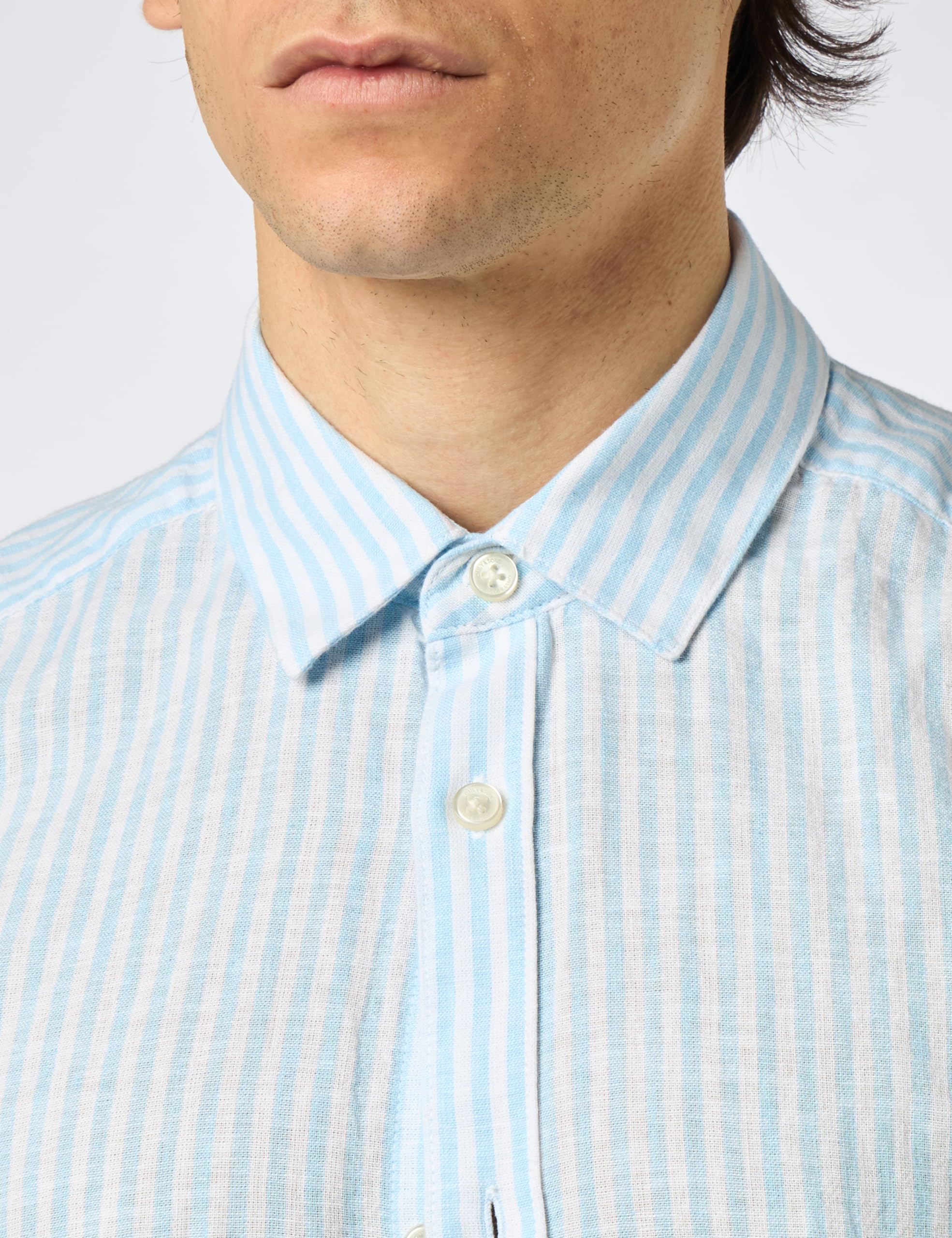 ONLY & SONS Onscaiden Camicia Lino Rigata Uomo S Blu