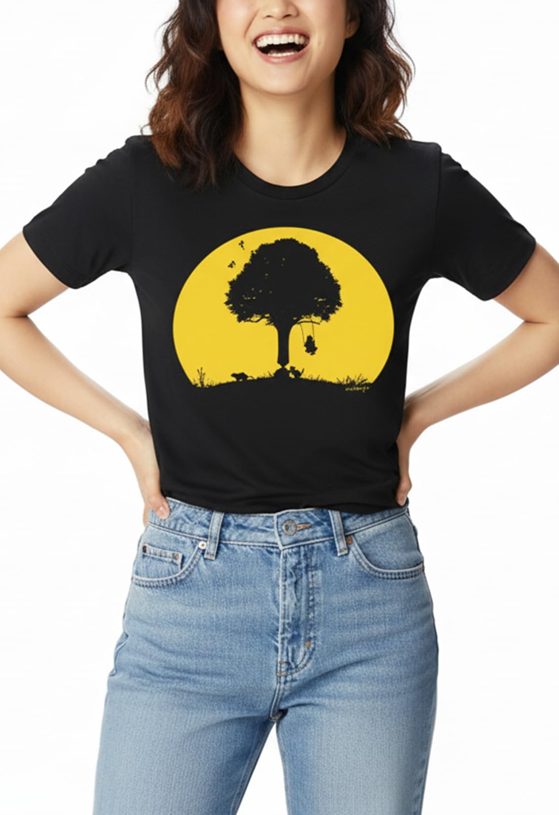 MAKAYA Stampa Divertente t-shirt donna cotone taglia L