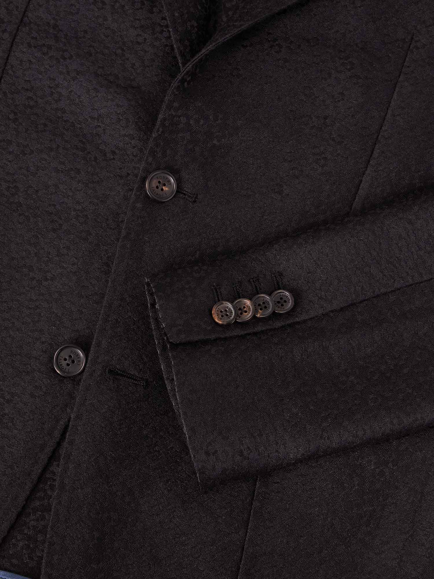 Robert Talbott Wright blazer broccato nero misto lana seta
