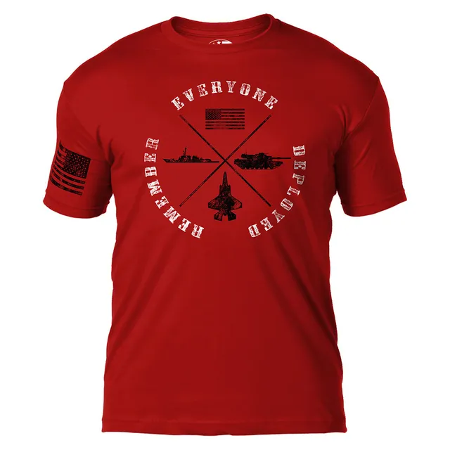 7.62 Design RED Remember Everyone Deployed T-Shirt rossa cotone