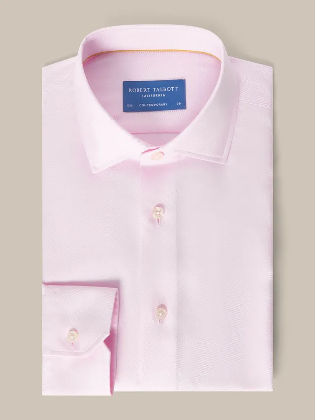 Robert Talbott Reynolds camicia twill rosa cotone