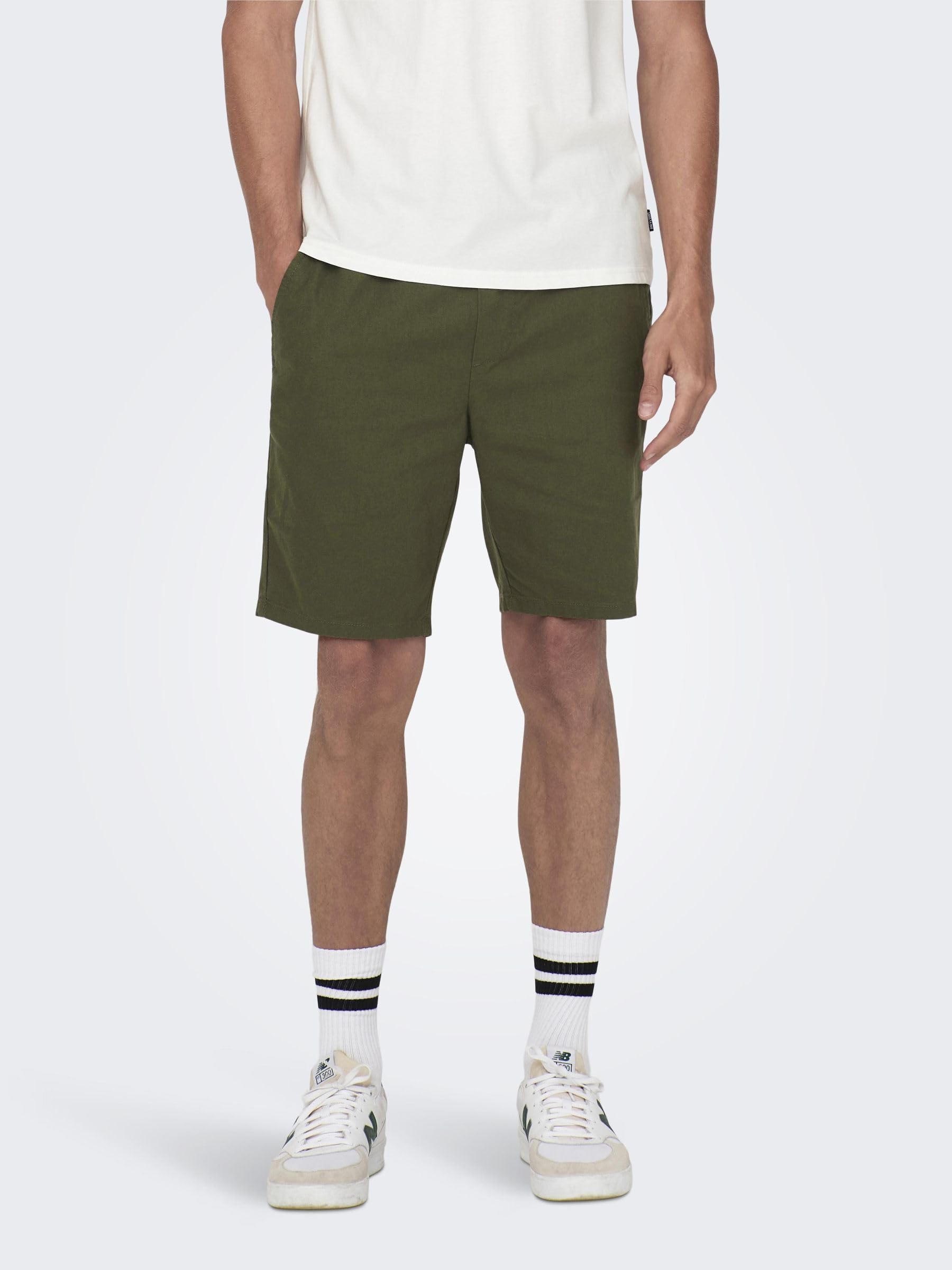 Only & Sons Onslinus Pantaloncini Lino Uomo con Coulisse