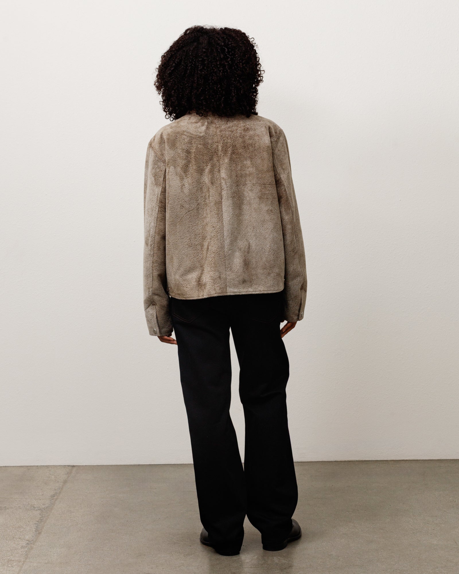 Stussy Garage Jacket giacca pelle suede trapuntata