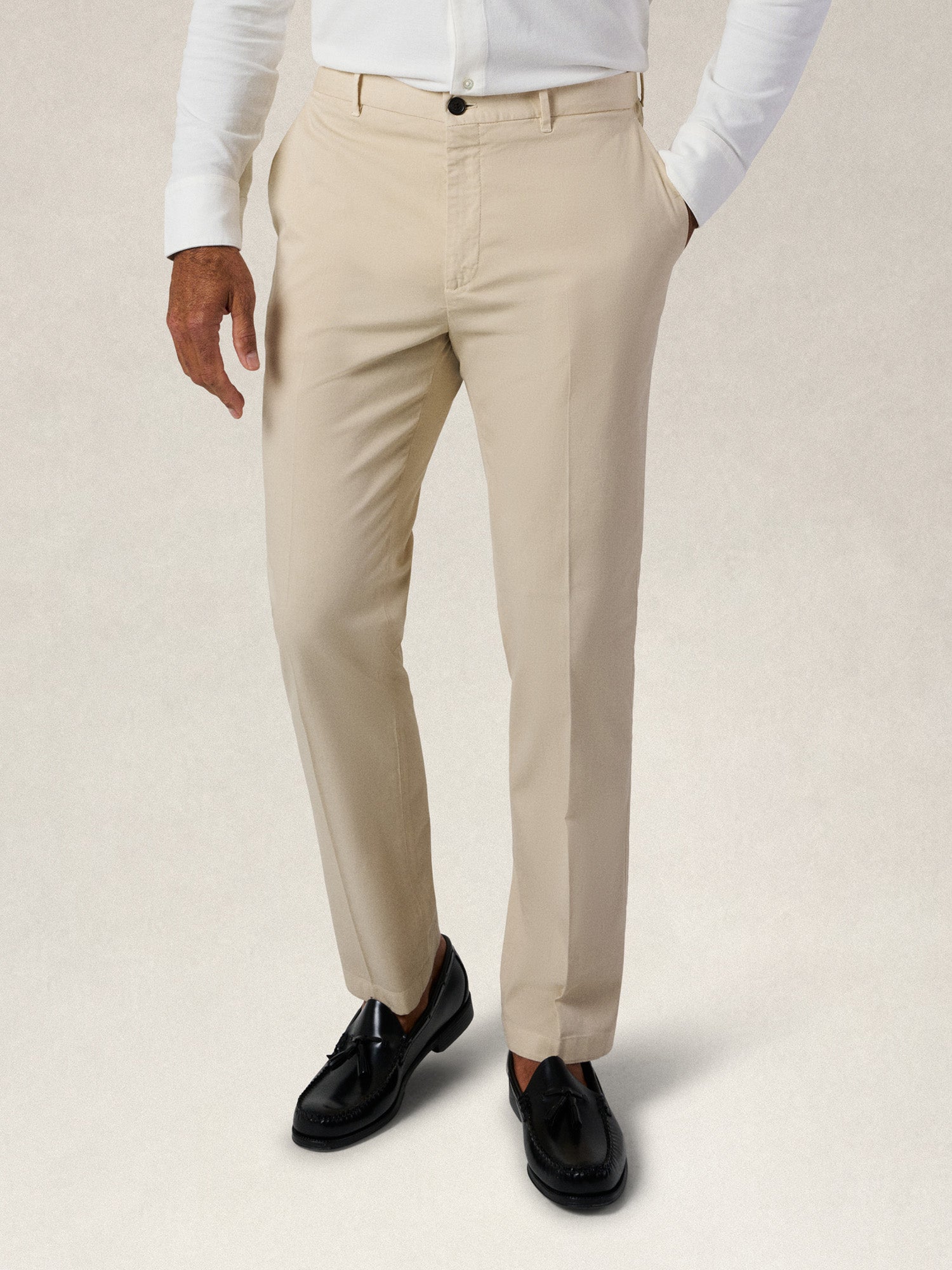 Robert Talbott Draper chino twill elasticizzato stone 32X32