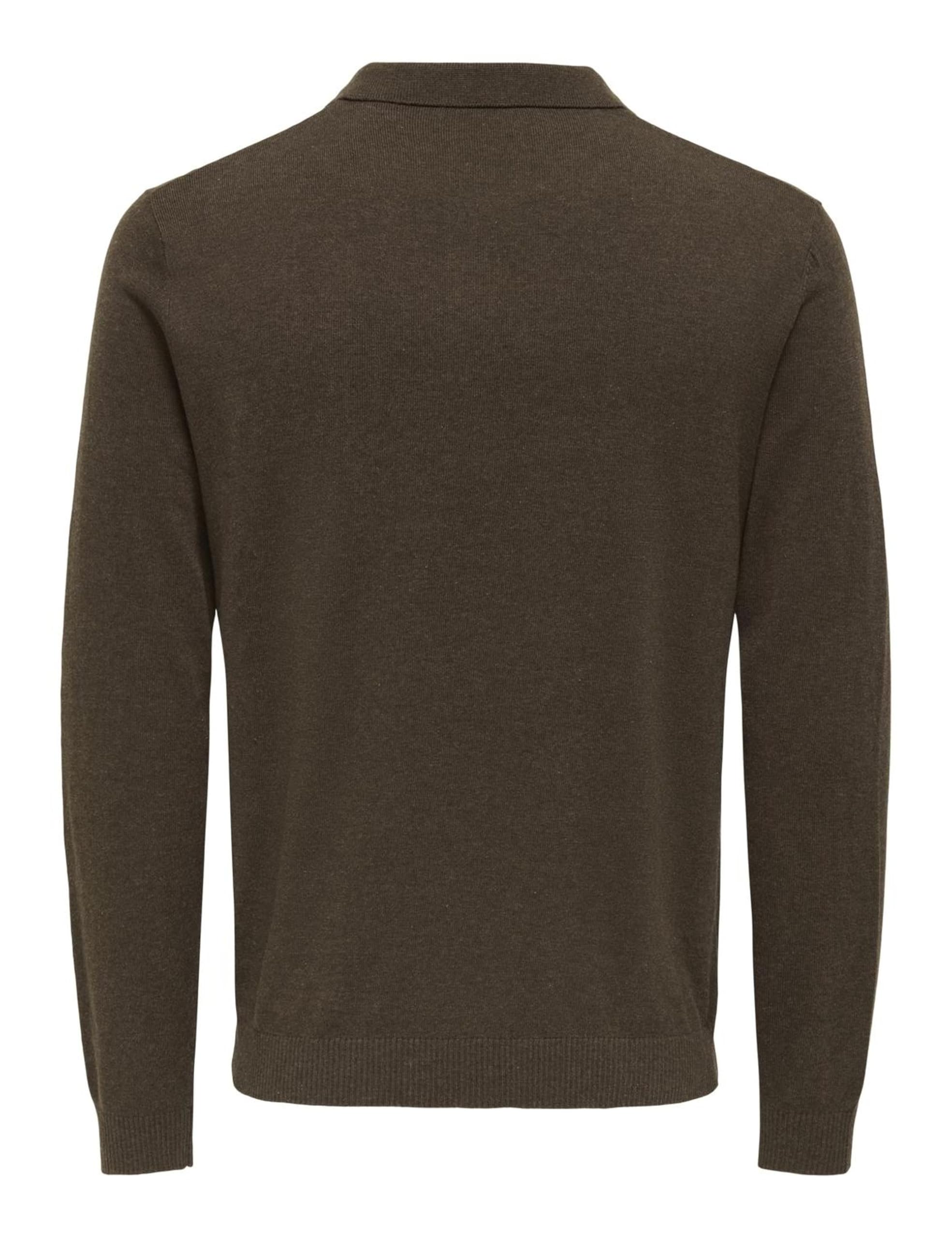 ONLY & SONS ONSLOUI Polo Maglia Lunga Caffè
