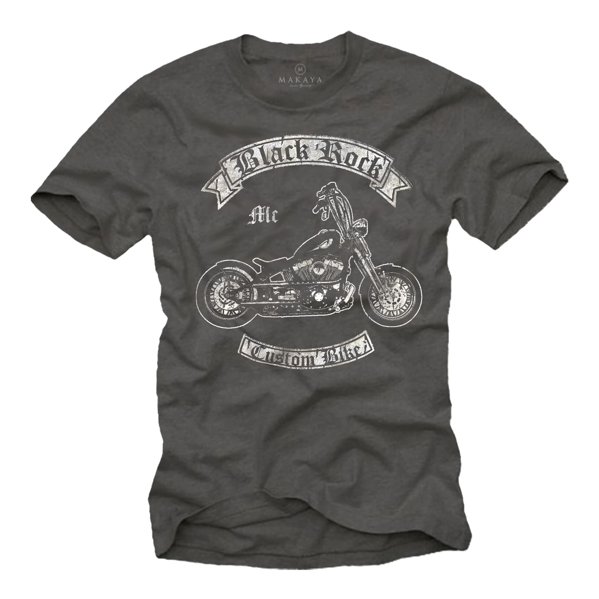 MAKAYA Moto maglietta uomo biker 100% cotone