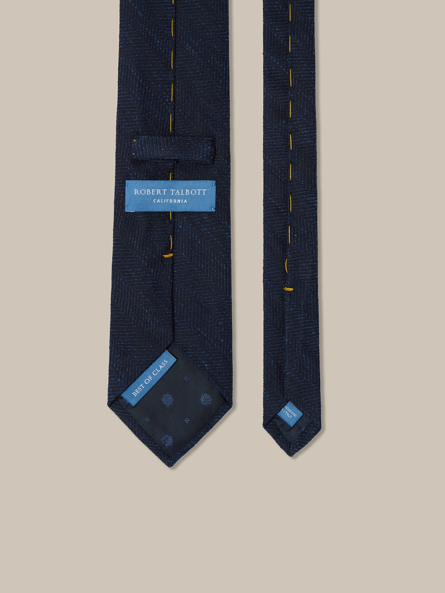 Robert Talbott Herringbone Cravatta Seta Blu Spigata