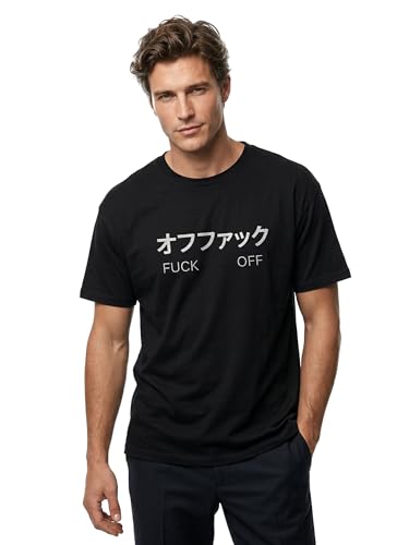 MAKAYA T-Shirt Uomo cotone scritta manga taglia XL