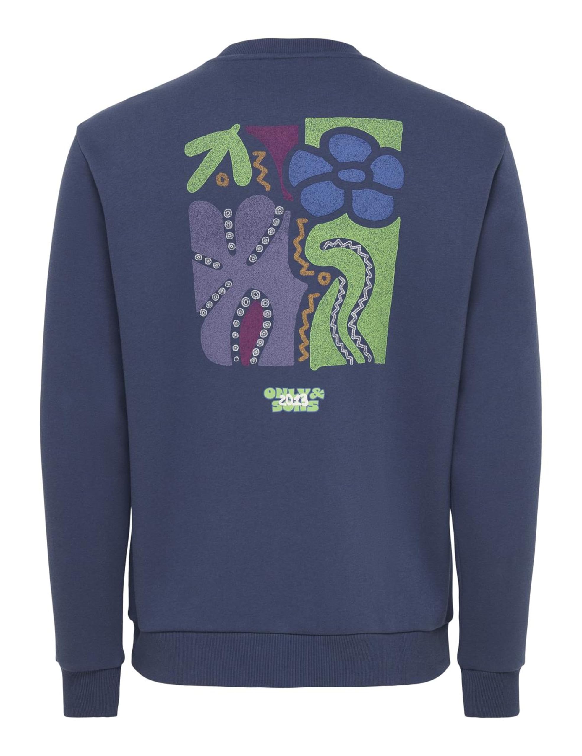 Only & Sons Onsceres Reg LS Crew Neck felpa uomo grigio girocollo