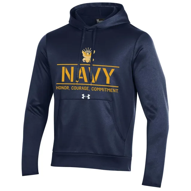 Under Armour US Navy felpa uomo cappuccio blu pile
