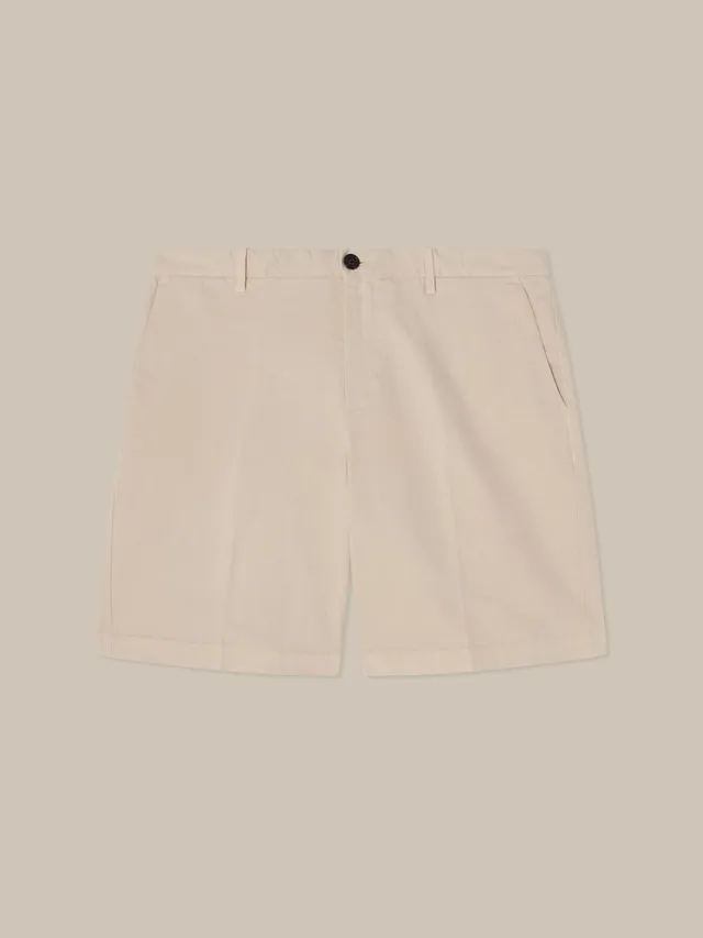Robert Talbott Draper shorts chino cotone stone 34