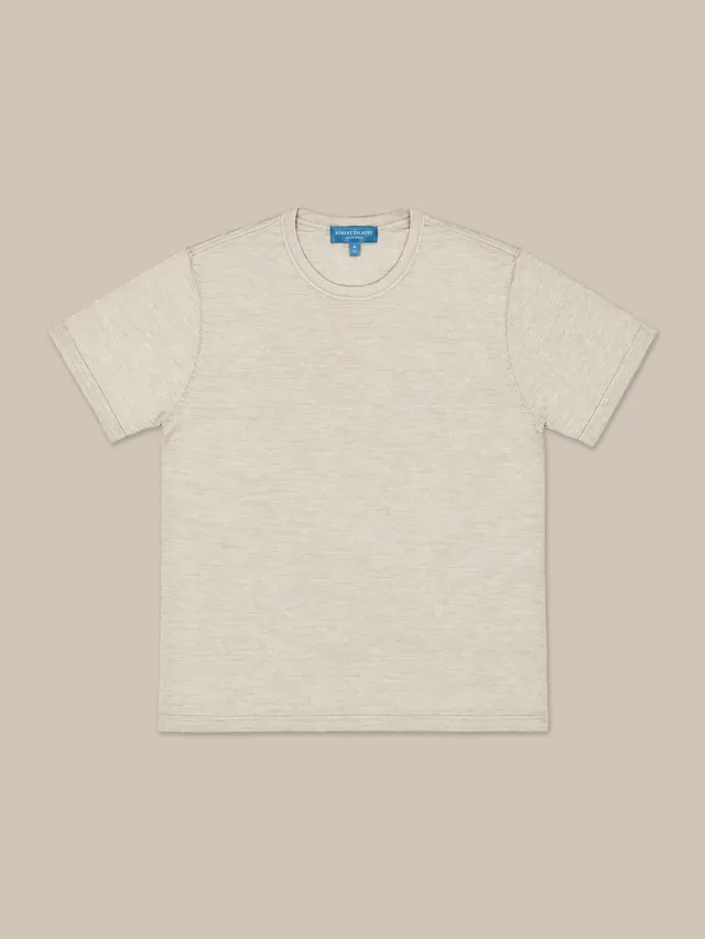Robert Talbott Lawrence maglione lana seta flax manica corta