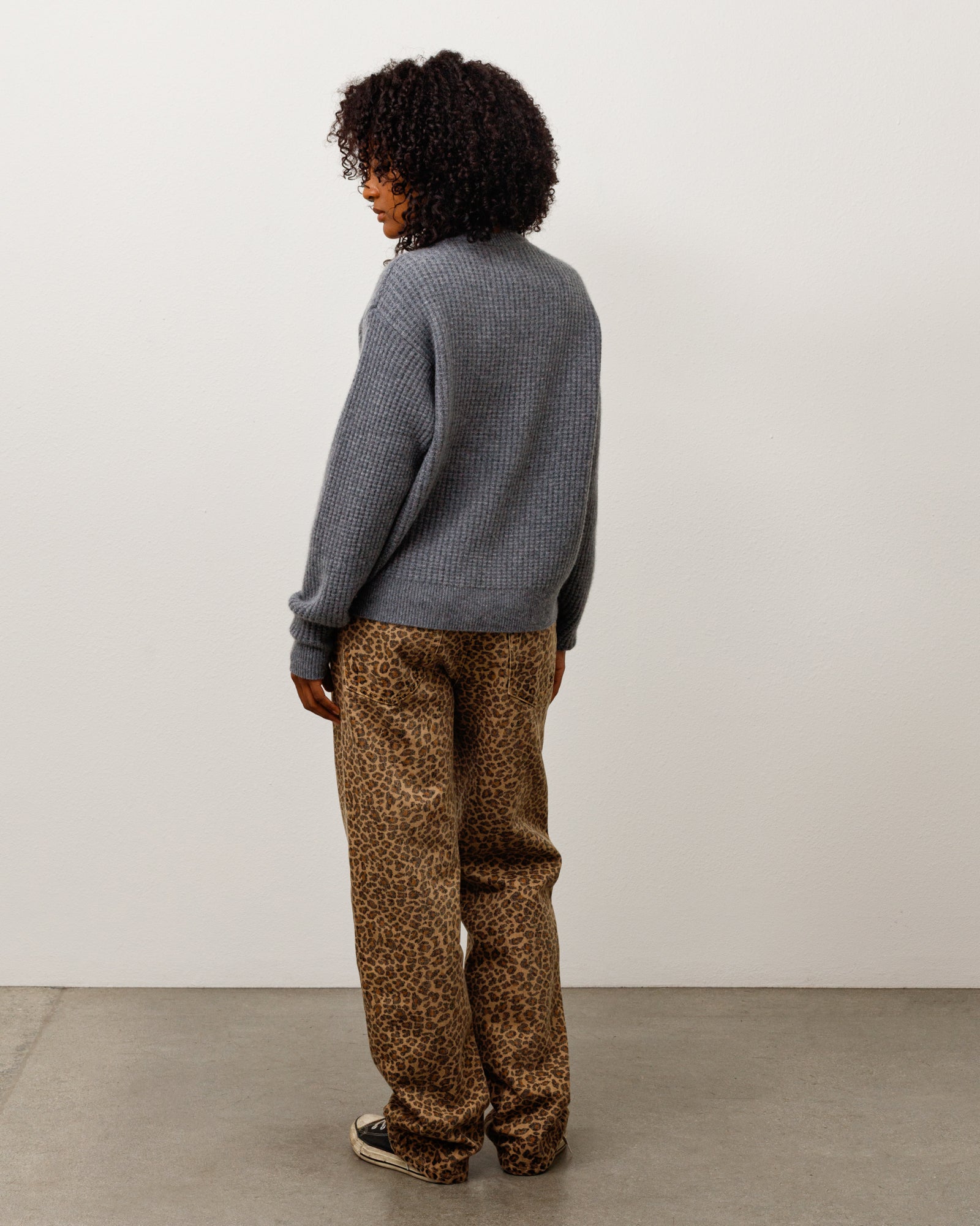 Stussy Knits Waffle Cashmere Sweater maglione charcoal cachemire