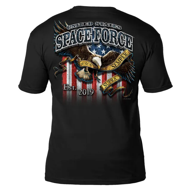 7.62 Design Space Force Fighting Eagle T-Shirt Nera Cotone L