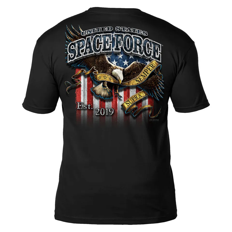 7.62 Design Space Force Fighting Eagle T-Shirt Nera Cotone L