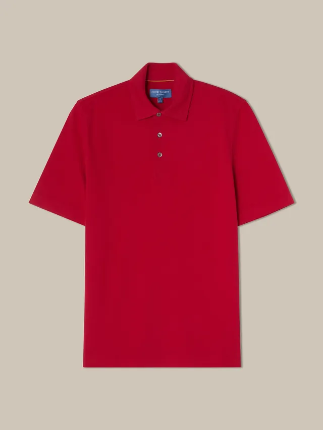 Robert Talbott Walker polo cotone rossa maniche corte Classic Red