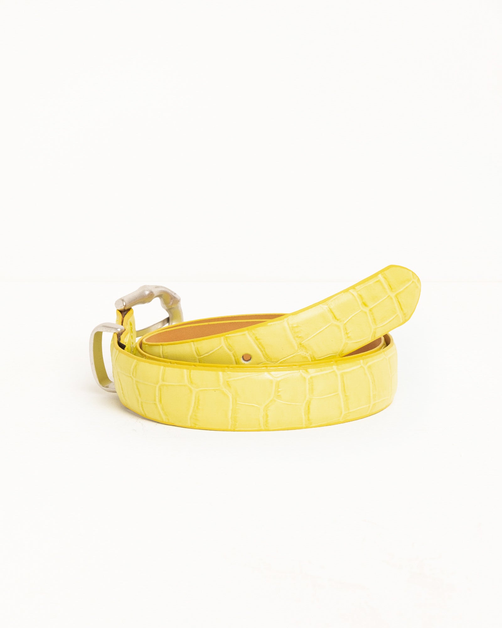 Stussy Bamboo Buckle Belt cintura pelle citron 102 cm