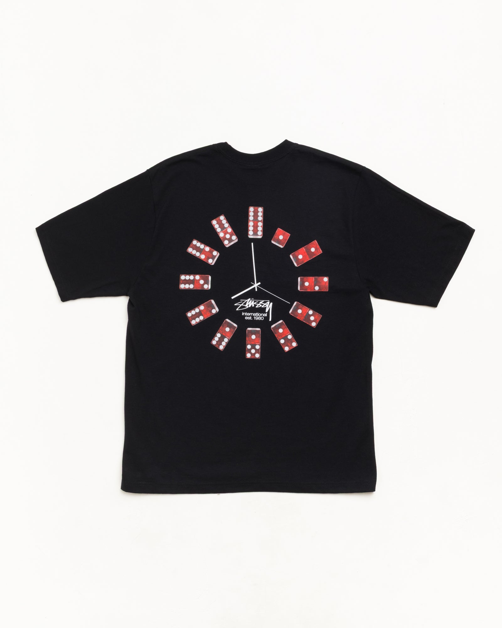 Stussy Dice Clock Tee Maglietta Nera Cotone