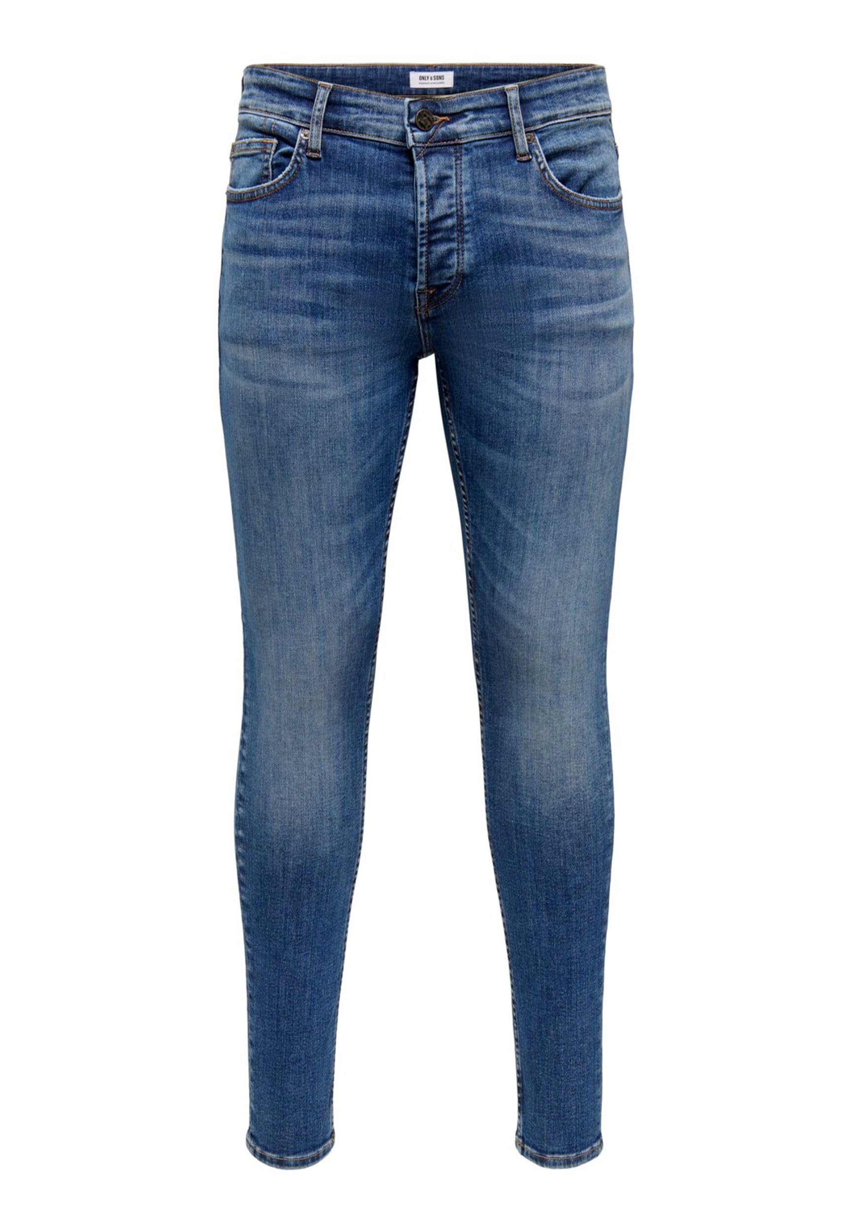 ONLY & SONS WARP Skinny Jeans uomo 28W/32L blu denim