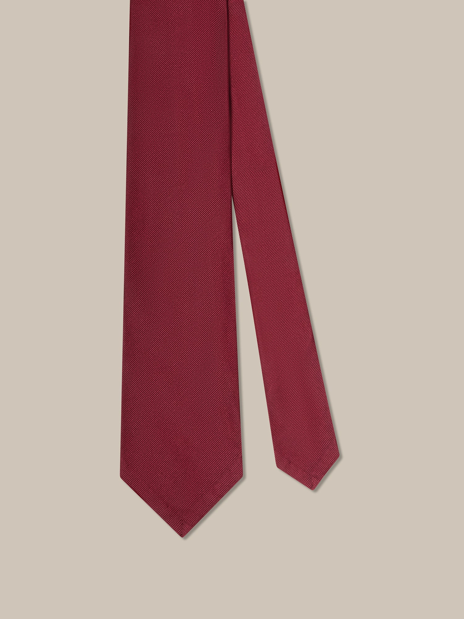 Robert Talbott Newman 7 Fold cravatta seta rossa tinta unita