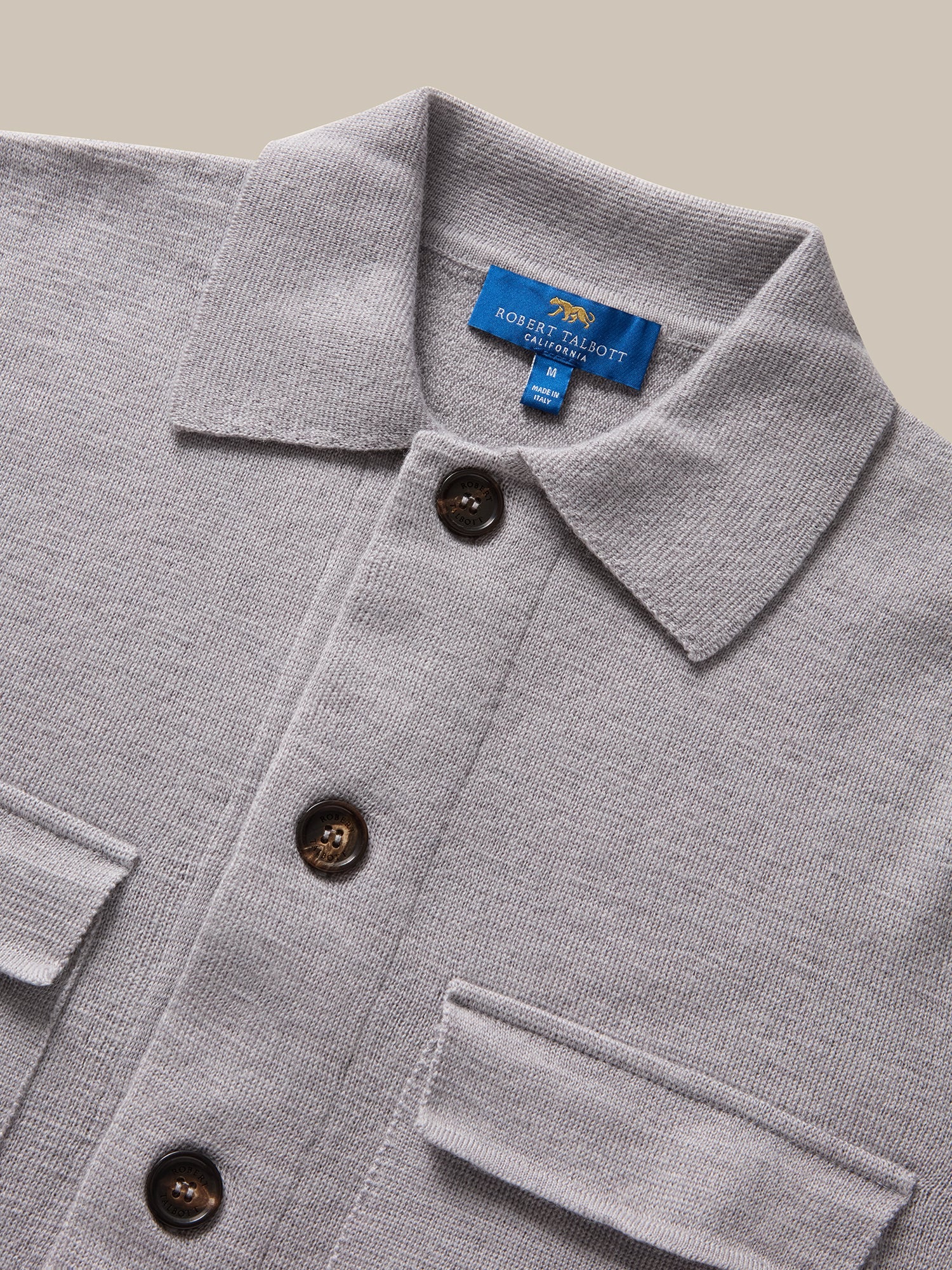 Robert Talbott Landon Sweater Jacket giacca lana grigio chiaro