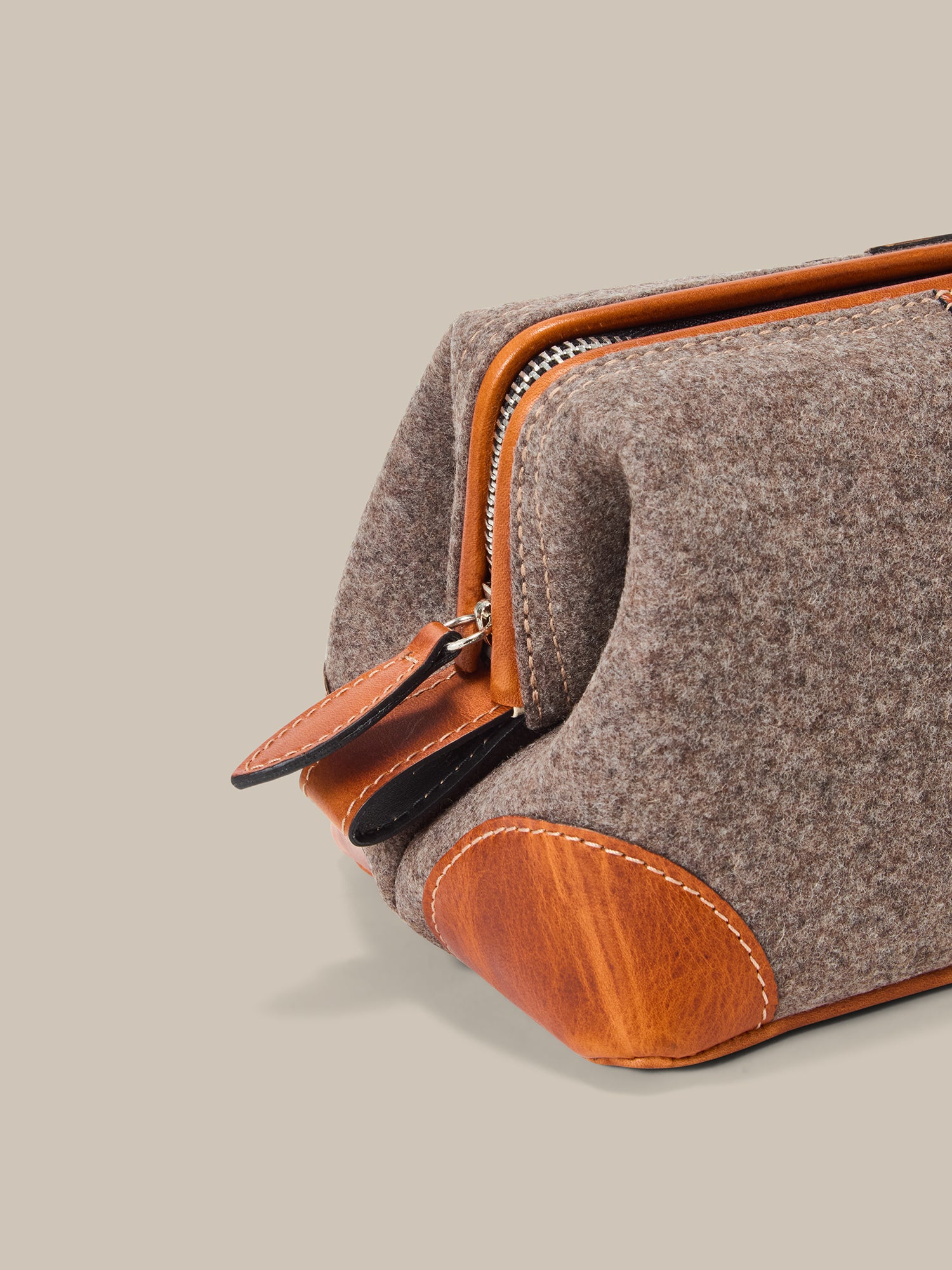 Robert Talbott Simpson Beauty Case Loden Grigio Pelle
