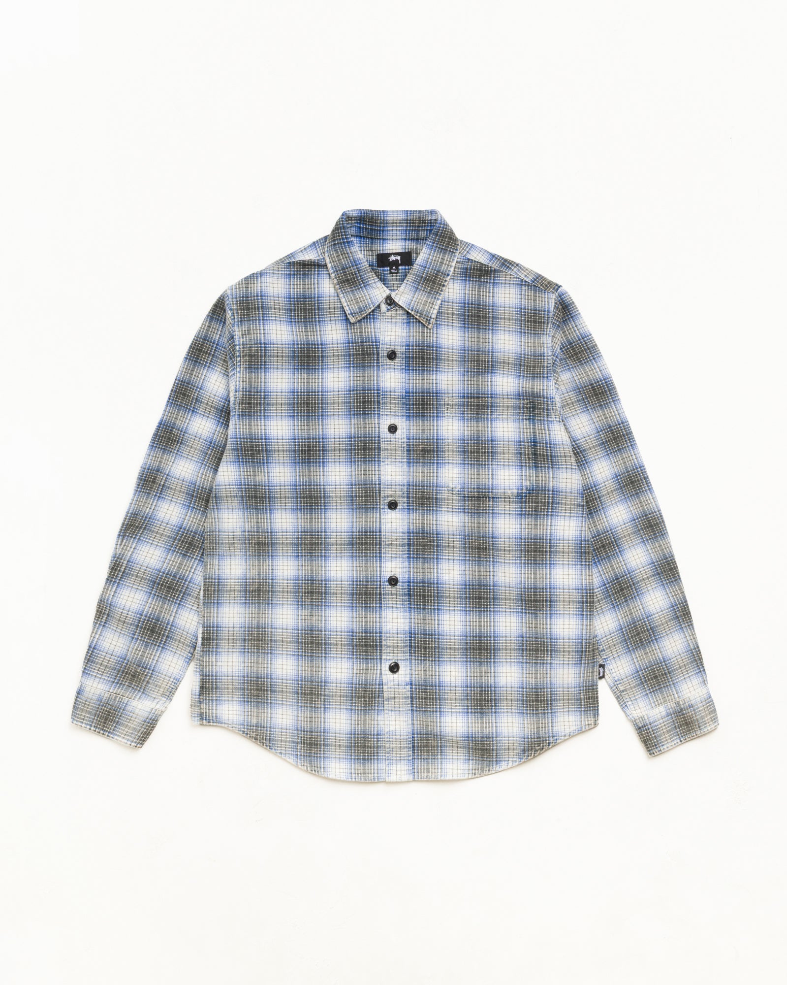Stussy Dax Printed Shirt camicia blu flanella