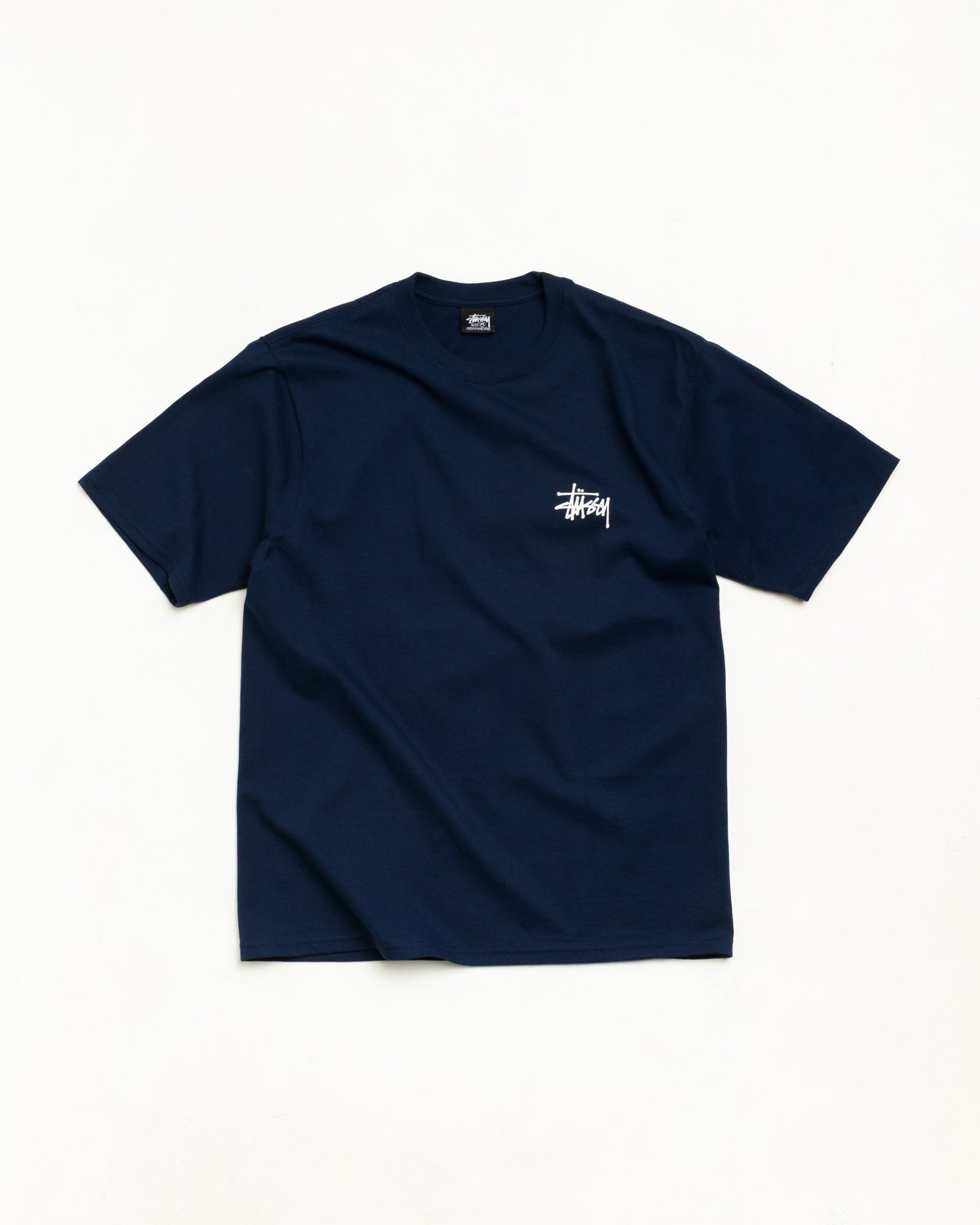 Stussy Basic Stüssy Tee maglietta cotone Navy 220gsm