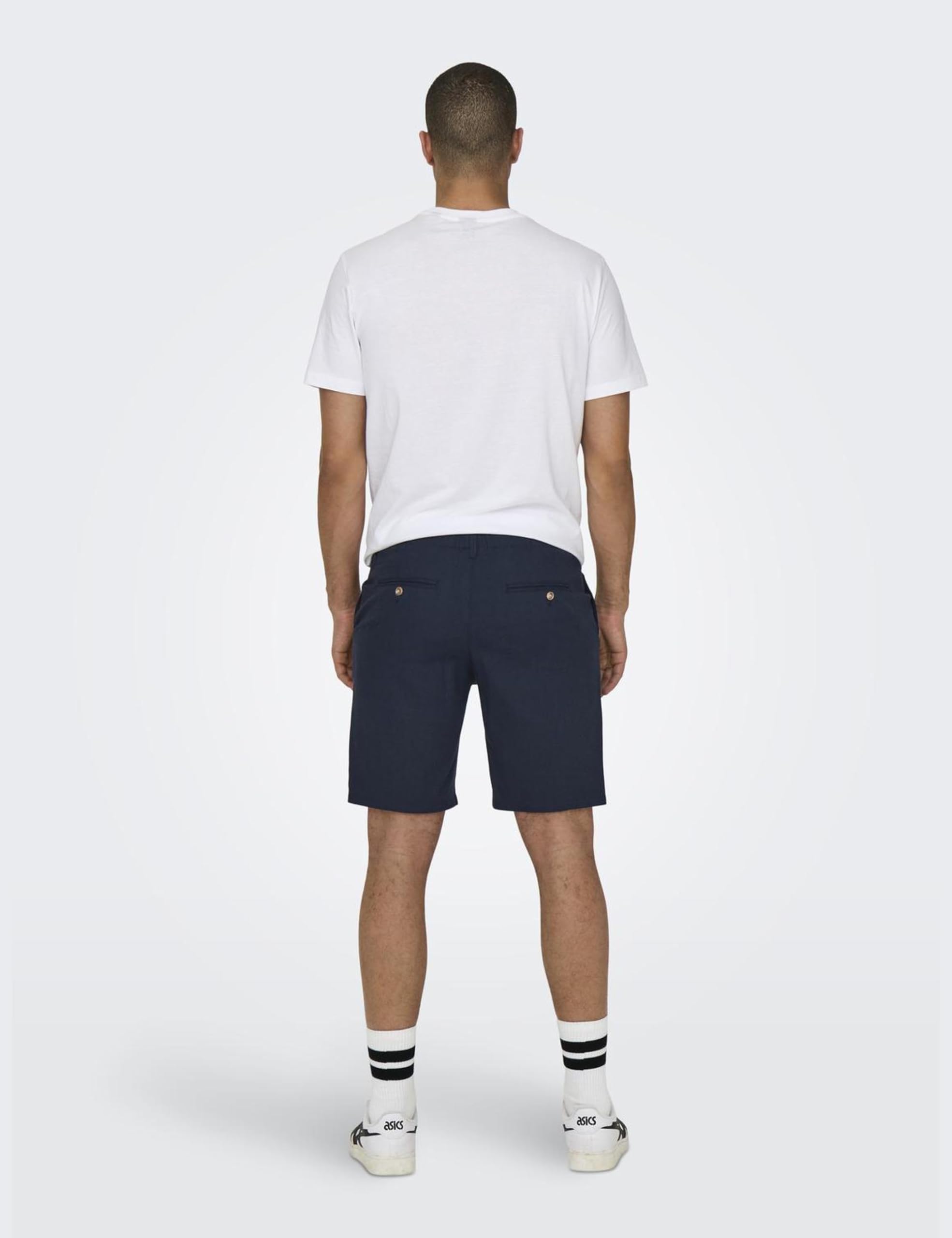 Only & Sons Onsleo Linen Mix 0048 Shorts Uomo Bianco Lino