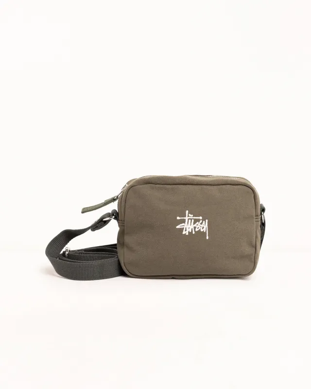 Stussy Canvas Pouch pochette verde 19x14x7 cm cotone