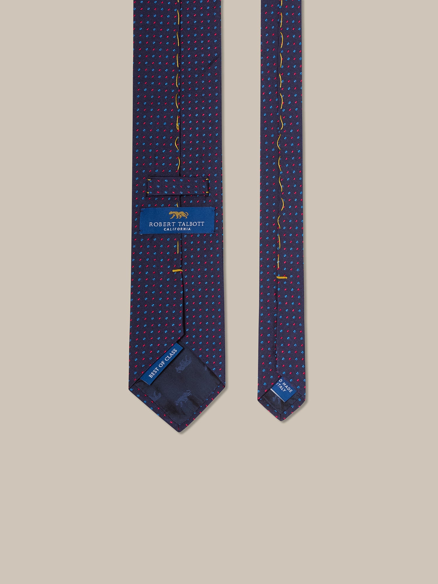 Robert Talbott Micro Neat Cravatta Seta Blu Navy REG