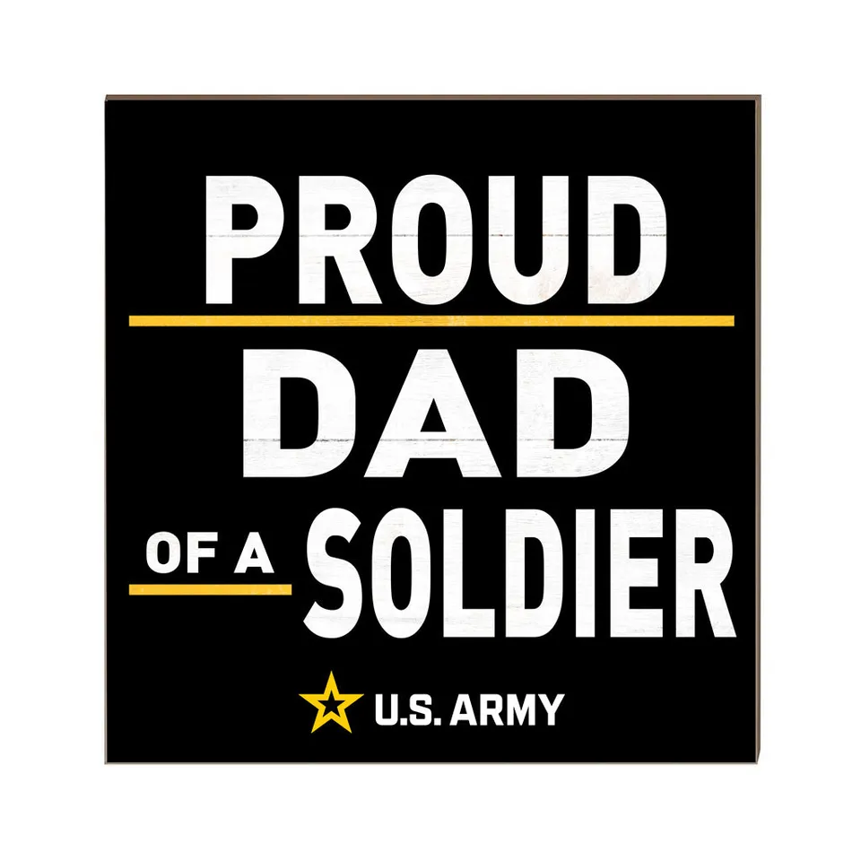 7.62 Design Army Proud Dad Targa Legno 10x10 inch Quadra