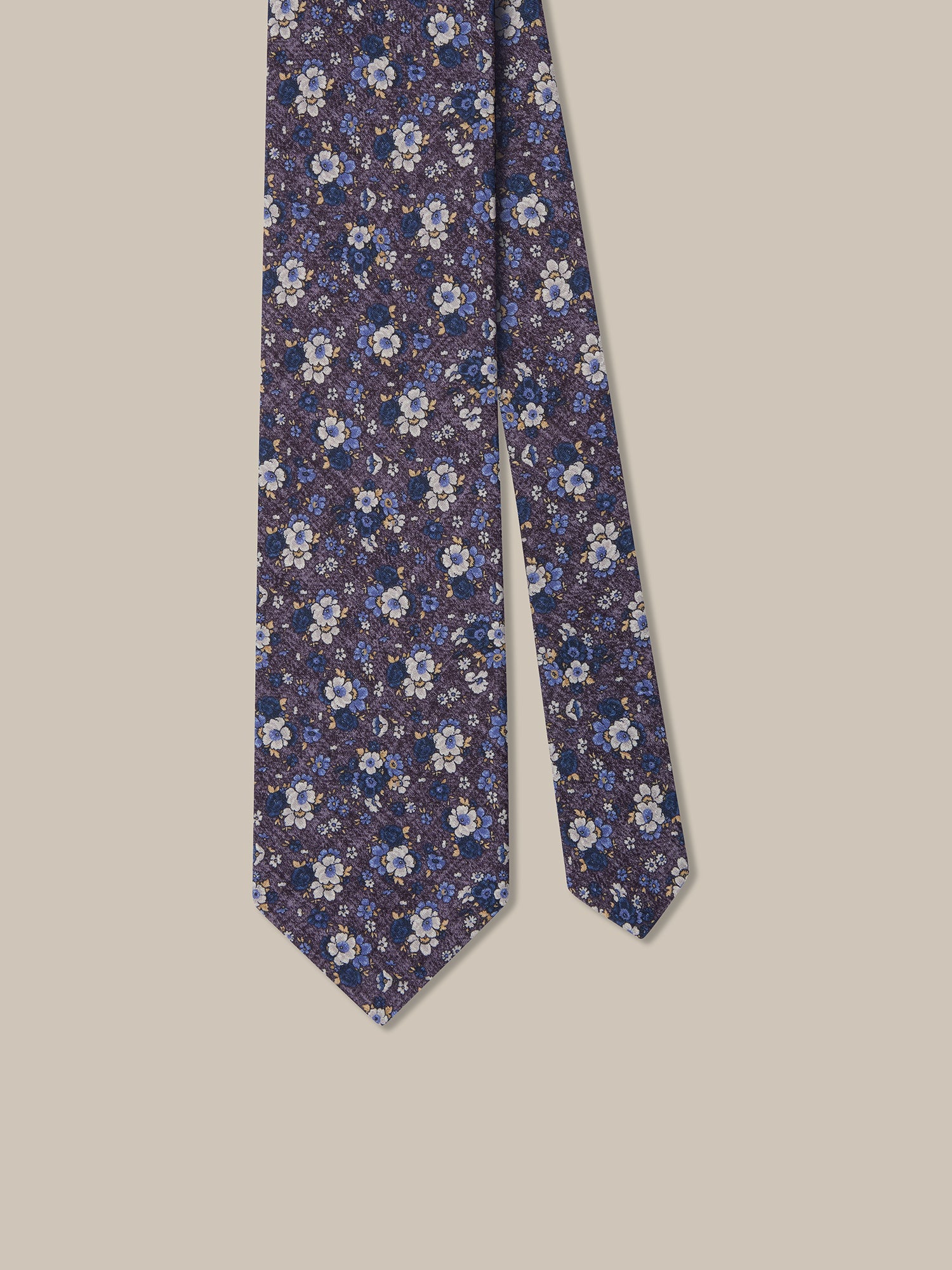 Robert Talbott Robert Small Floral cravatta seta lilla micro fiori