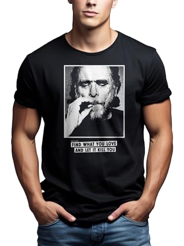 MAKAYA T-Shirt Uomo Bukowski maglietta S-5XL cotone