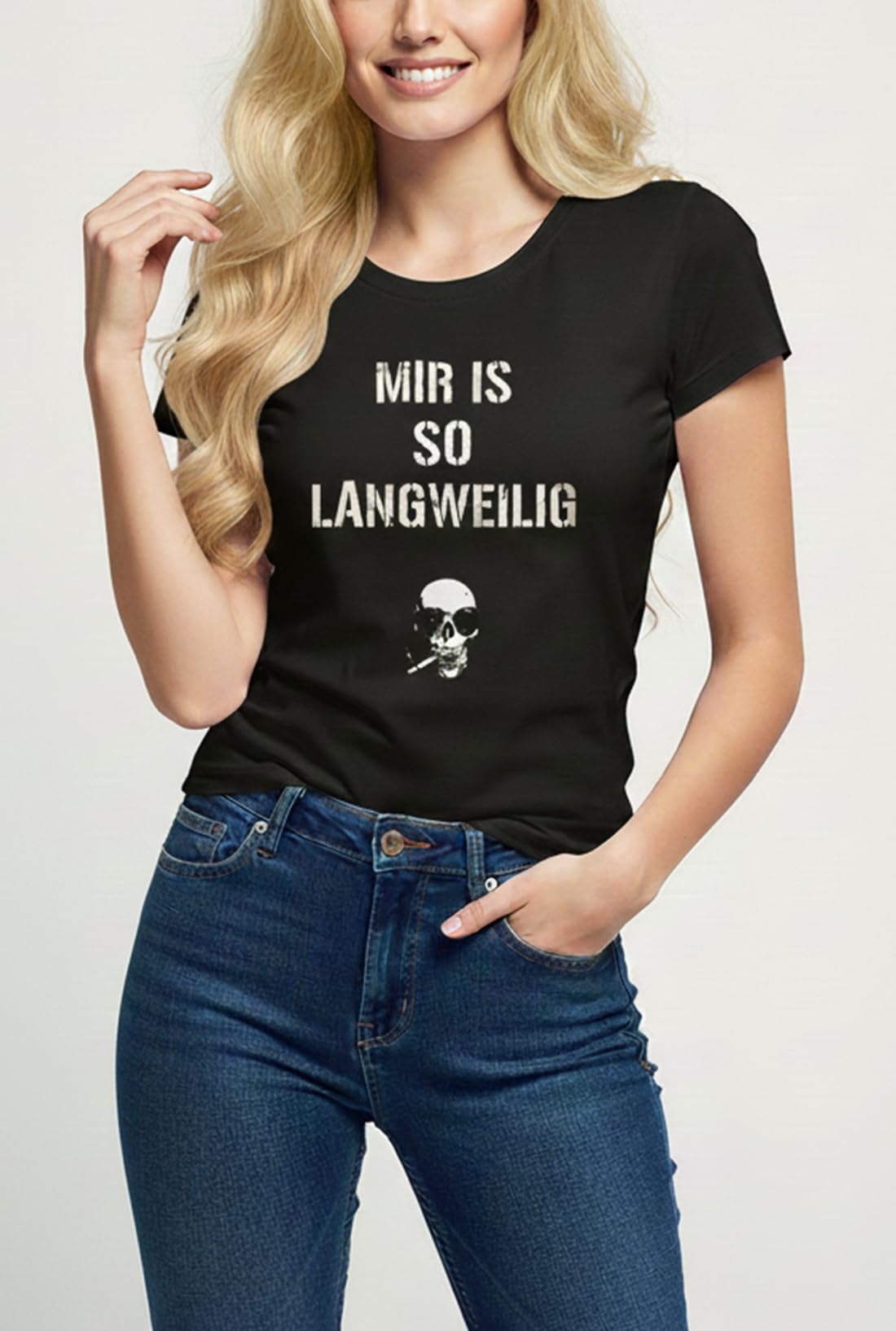 MAKAYA T-Shirt Donna Maglietta Teschio Taglia M Cotone