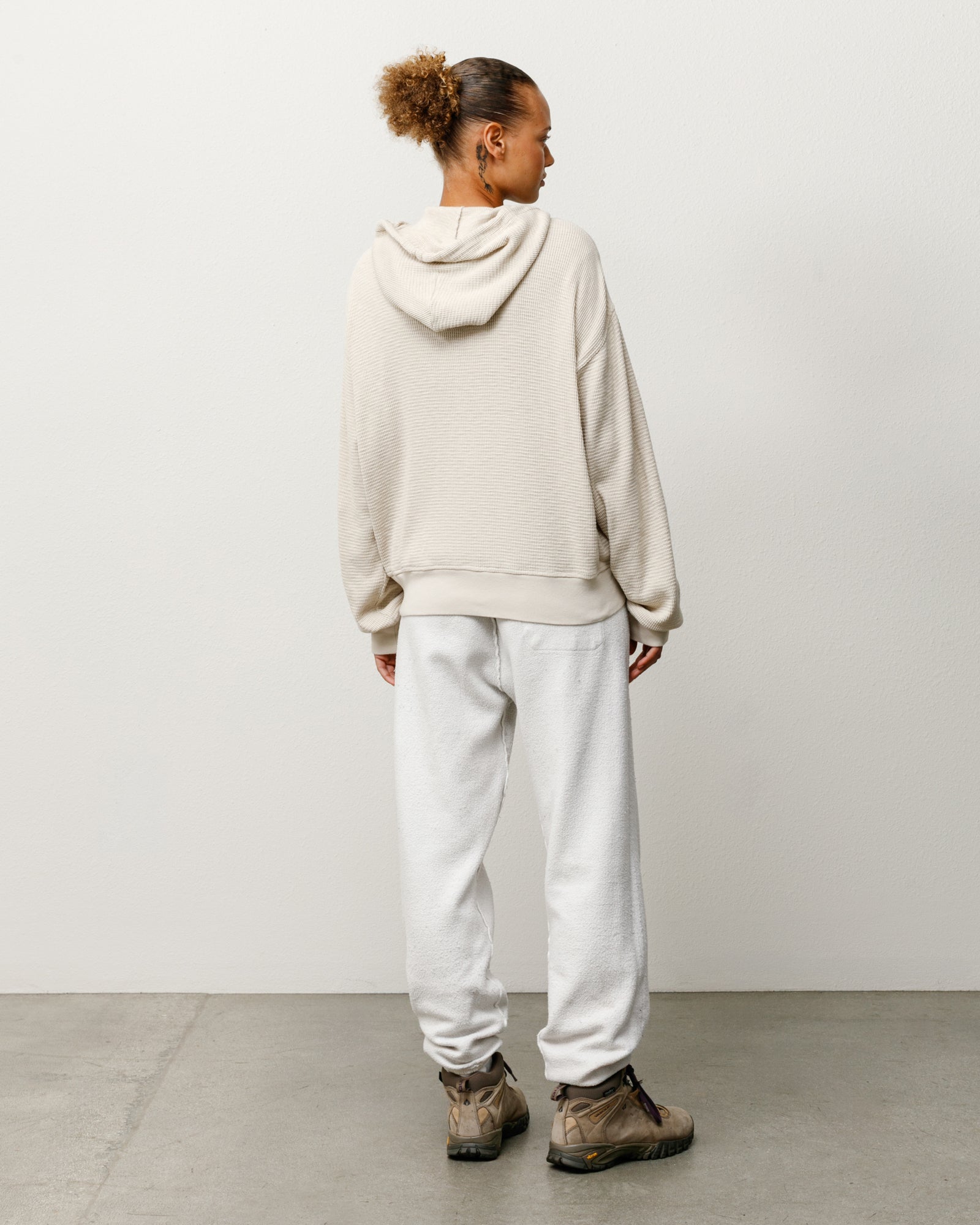 Stussy Lightweight Thermal Hoodie felpa bone con zip