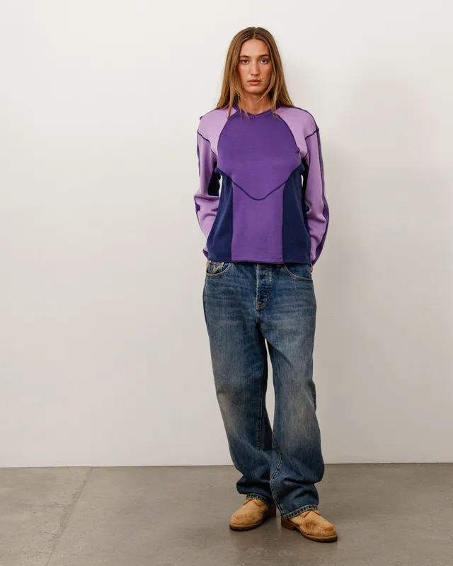 Stussy Wave Knit maglione lavender lana relaxed fit