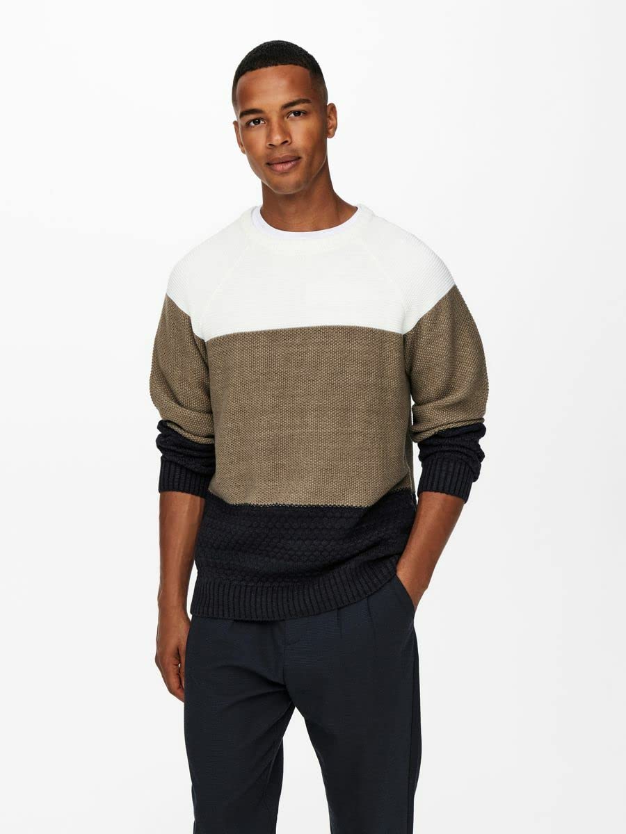Only & Sons pullover uomo Cloud Dancer XS tinta unita