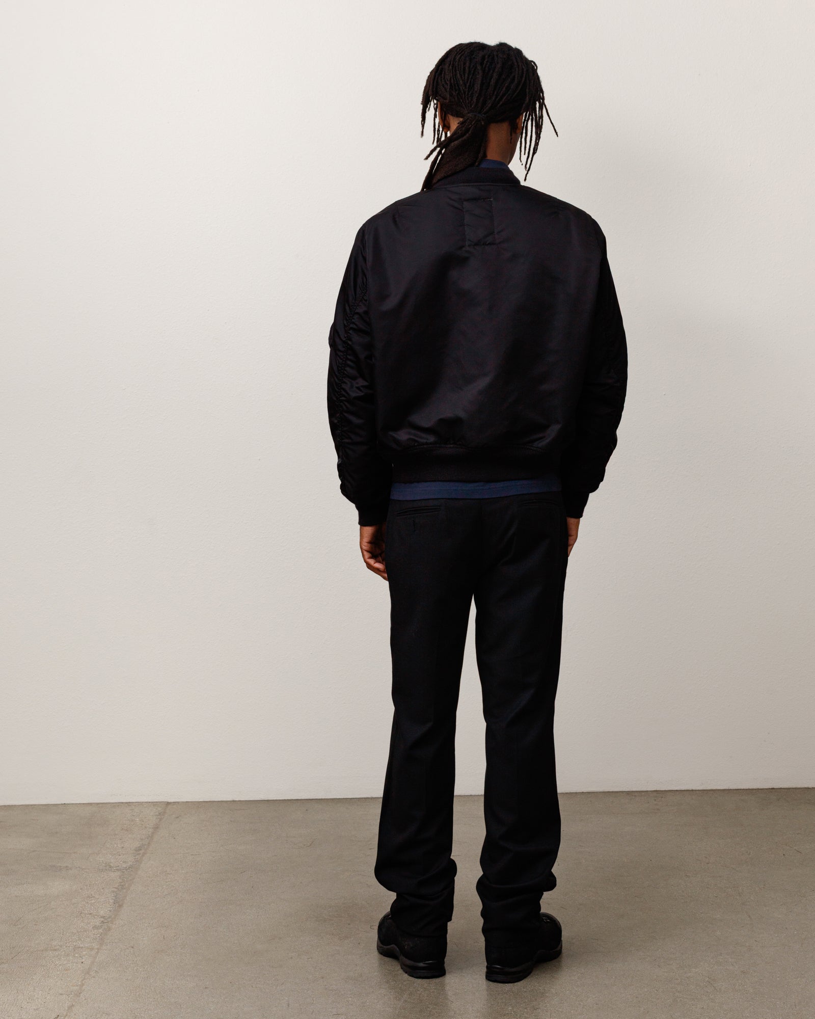 Stussy MA-1 Bomber Giubbotto Nero Nylon Imbottito